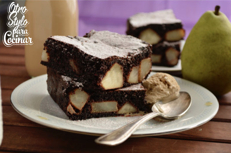 brownies con pera
