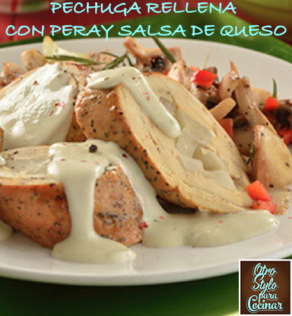 pollo relleno de pera