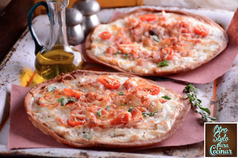 pizza de pan arabe