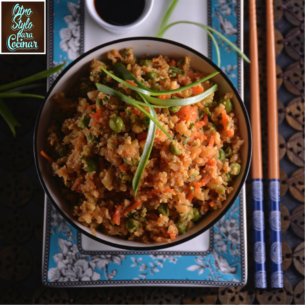 arroz frito con coliflor