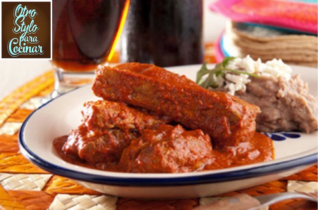 chuletas con salsa de cacahuate