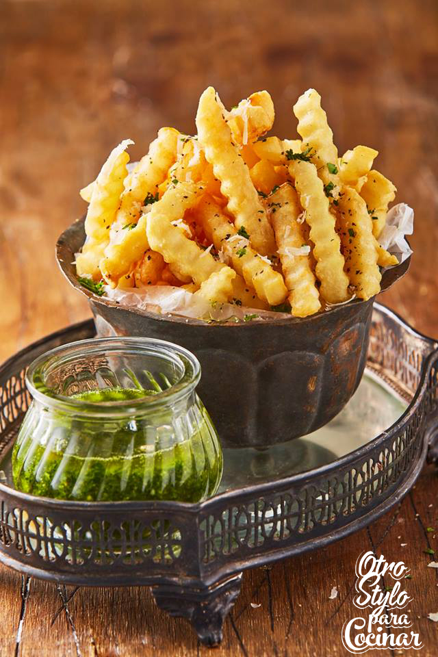 papas con pesto