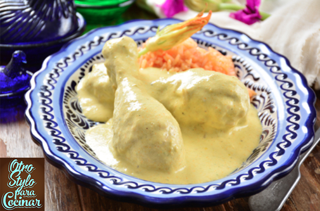 pollo con flor de calabaza