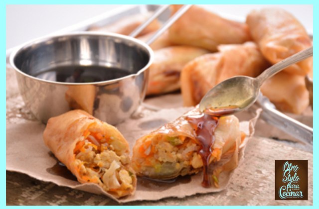 spring rolls horneados
