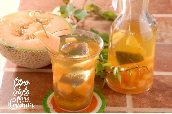 agua de melon con te verde